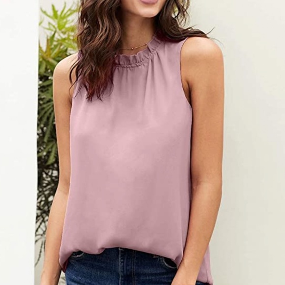 AlvaQ Women Summer Halter Chiffon Tank Tops Casual Sleeveless Shirts Blouses - Picture 2 of 3